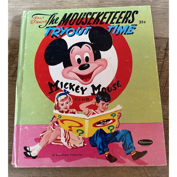 Vintage 1956 Walt Disney Mouseketeers Mickey Mouse Tryout Time Book Children's - Picture 1 of 2